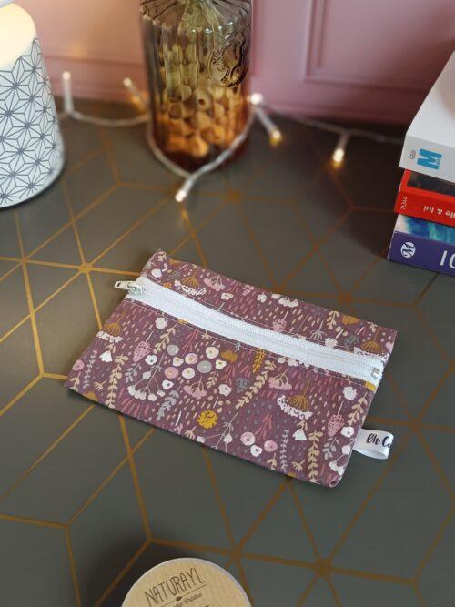 coton,trousse,zip,trousse maquillage