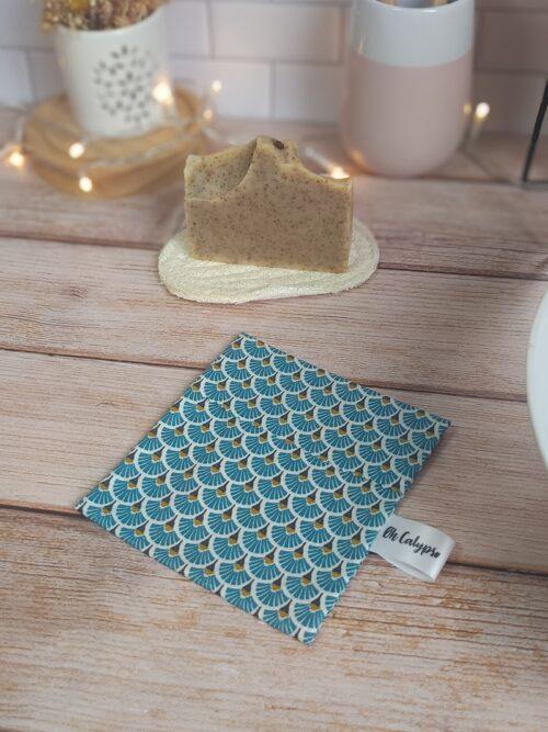 pochette imperméable pour savon solide coton,sac,housse impermeable,housse,etui,lavable,etui savon,coton enduit