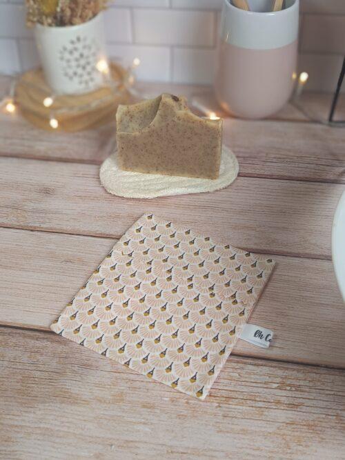 pochette imperméable pour savon solide coton,sac,housse impermeable,housse,etui,lavable,etui savon,coton enduit