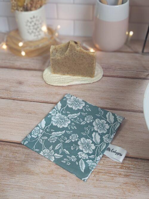 pochette imperméable pour savon solide coton,sac,housse impermeable,housse,etui,lavable,etui savon,coton enduit