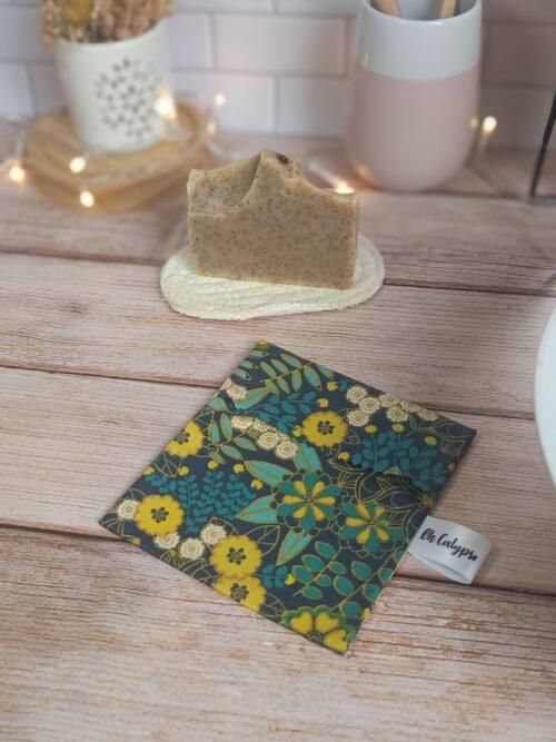 pochette imperméable pour savon solide coton,sac,housse impermeable,housse,etui,lavable,etui savon,coton enduit