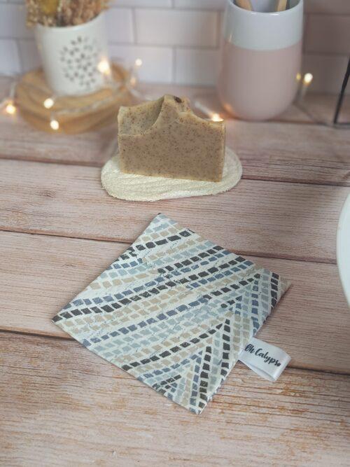 pochette imperméable pour savon solide coton,sac,housse impermeable,housse,etui,lavable,etui savon,coton enduit