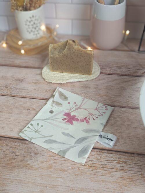 pochette imperméable pour savon solide coton,sac,housse impermeable,housse,etui,lavable,etui savon,coton enduit