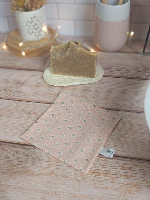 pochette imperméable pour savon solide coton,sac,housse impermeable,housse,etui,lavable,etui savon,coton enduit