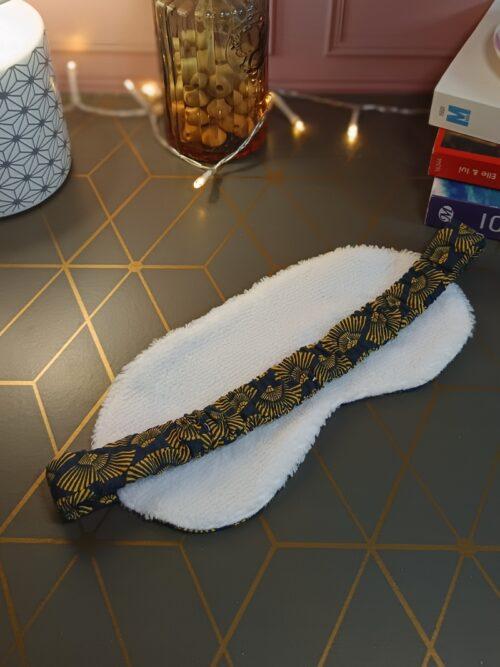 masque yeux de nuit face coton et face bambou ajustable élastique coton,bambou,eponge,masque yeux,masque relaxant,masque nuit