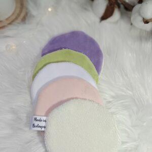 pad démaquillant lavable velours et éponge de bambou