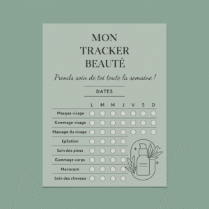 mon tracker beauté printable bien être hebdomadaire