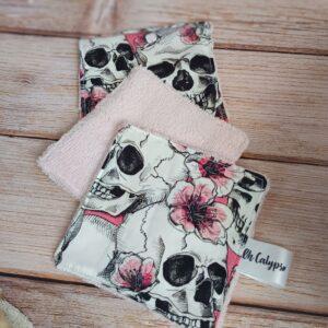lingettes lavables 10x10 cm skull iséa